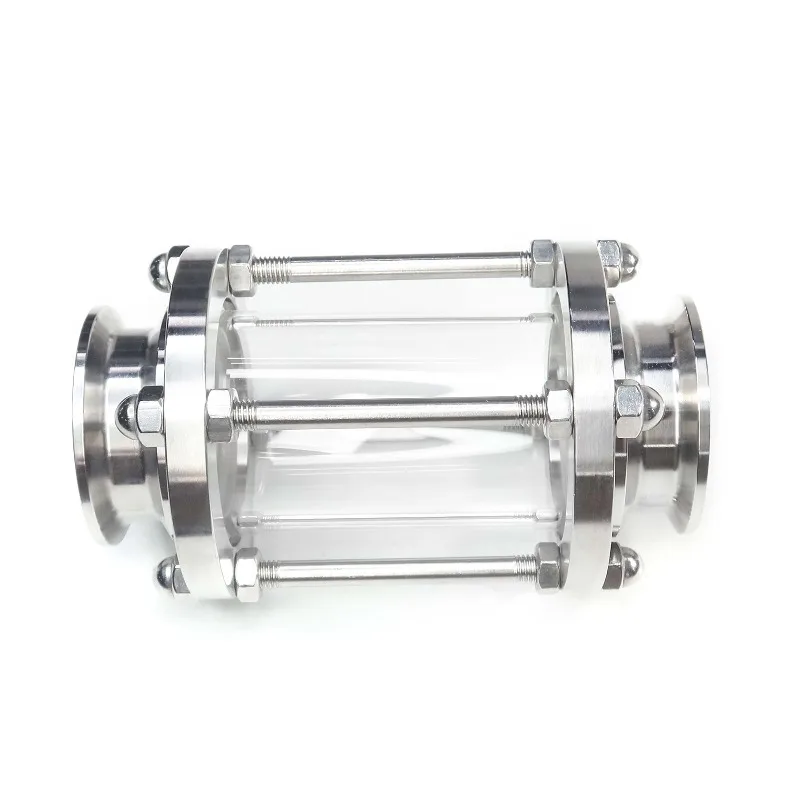 304 Stainless Steel Tri‑Clamp Sight Cup Sanitary Quick‑Open Glass Tube Sight Glass View Port for Pipeline Container Observation