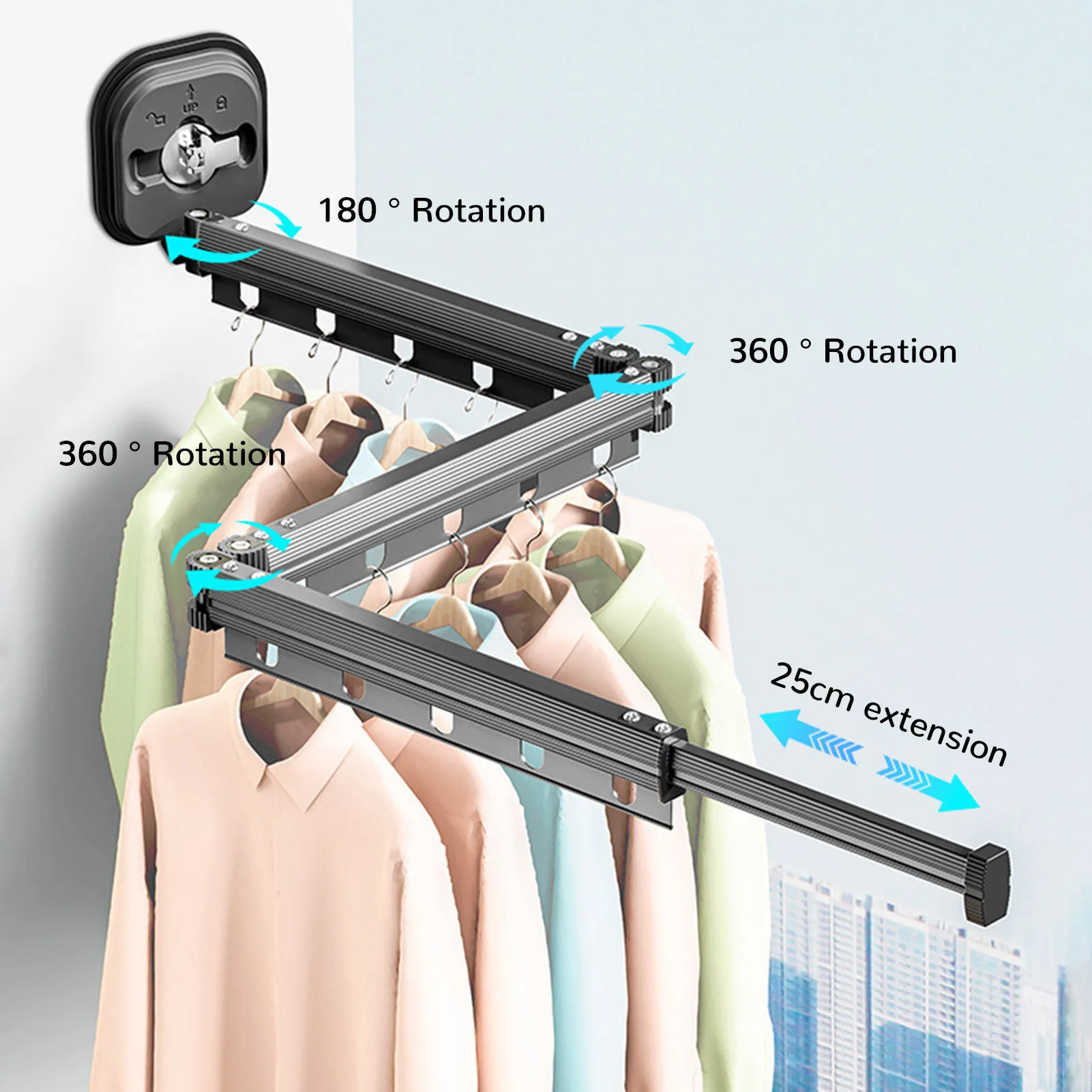 Suction Cup Folding Clothing Rack Wall Mount Laundry Drying Rack for Drying Towels Baby Clothes Bras