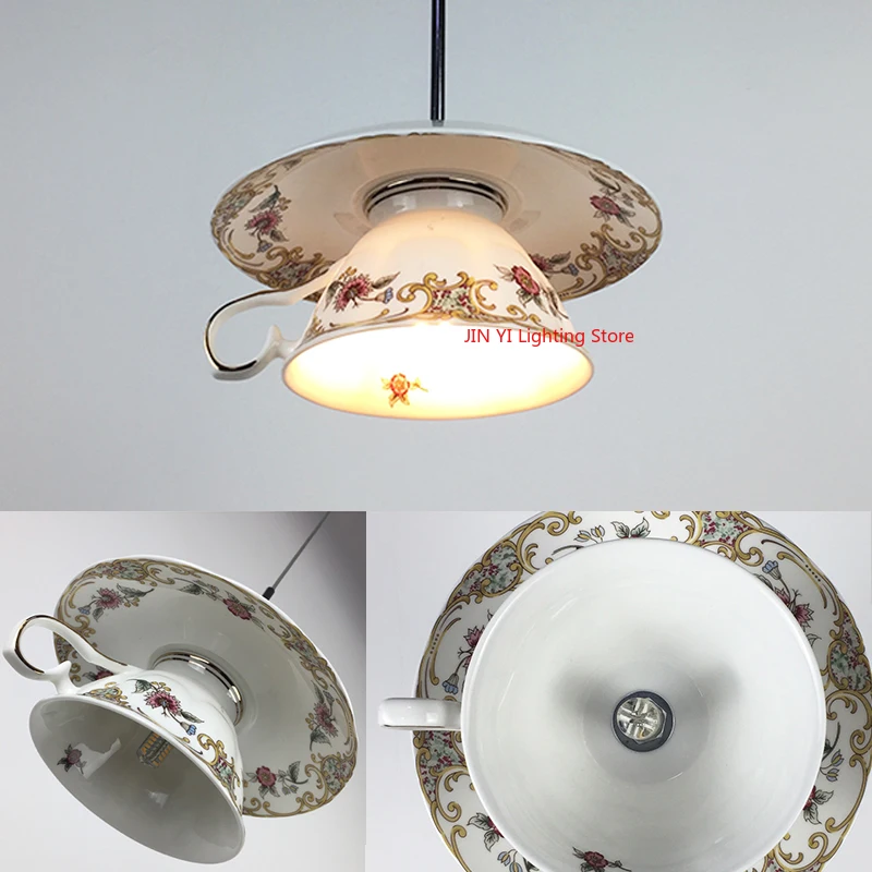 Nordic Flower Cup Pendant Lamp Restaurant Kitchen Interior Lighting Fixture Home Decoration G4 Fixture