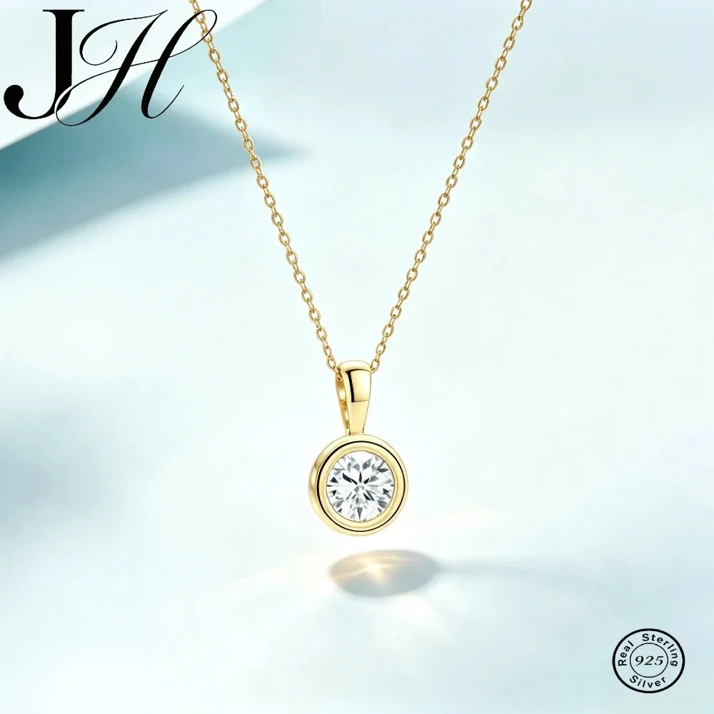 JoiasHome New 925 Sterling Silver 2CT moissanite Necklace For Women VVS1 Bubble Minimalist Sparkling Jewelry