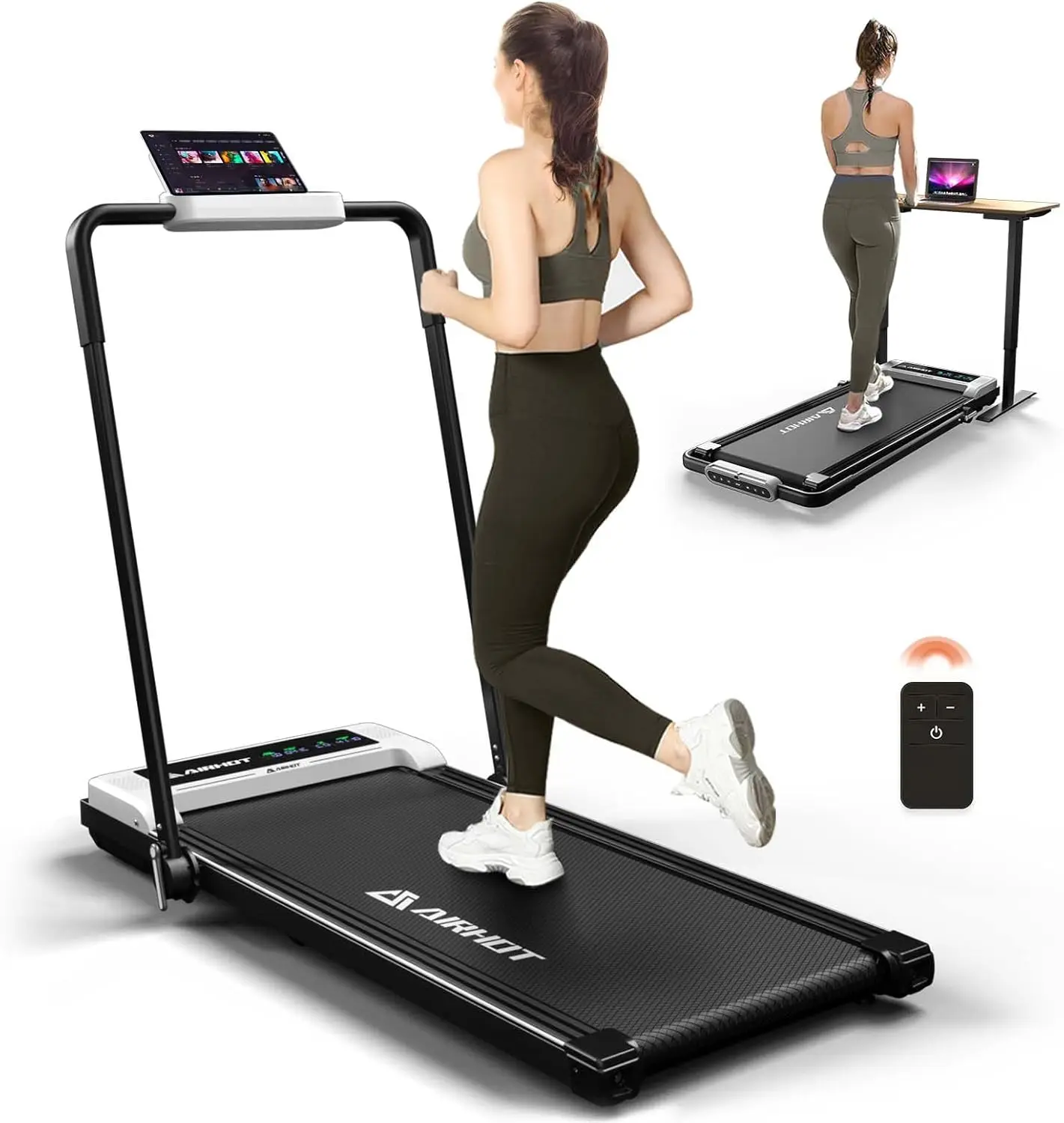 

Walking Pad Treadmill, 2.5HP Under Desk With Remote Control & LED Display, Quiet for Compact Space, Portable for Home Office Use