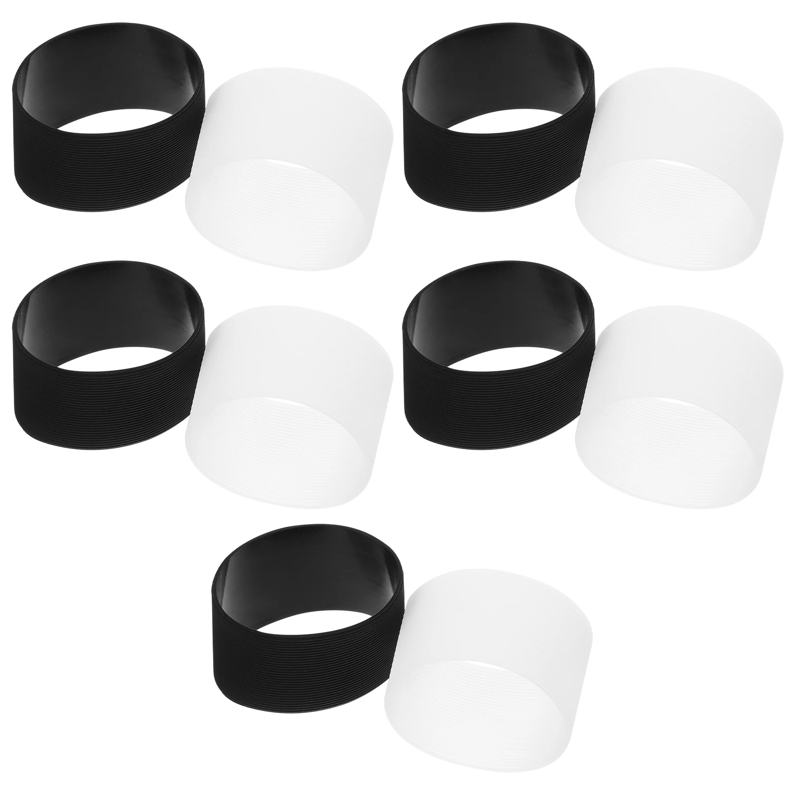 

10pcs Silicone Cup Sleeve Heat Resistant Nonslip Coffee Mug Protector Tumbler Glass Bottle Cover Insulated Reusable Sleeve For