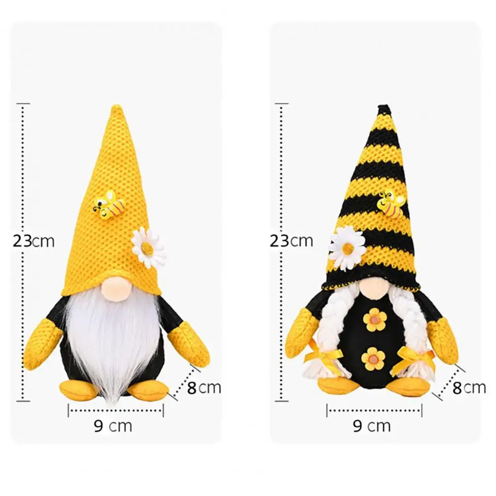 Zwergenpuppe, Ornament, Bienentag-Thema, Sonnenblumen-Dekor, festliche Zwergenfigur, Herzstück für