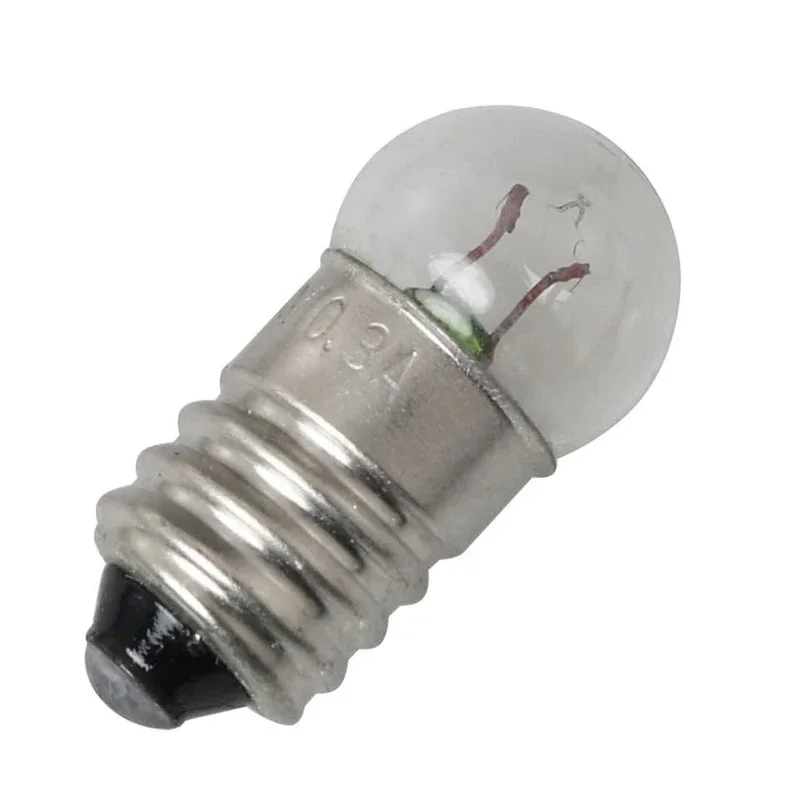 10-Piece E10 Mini Light Bulbs 1.5V 2.5V 3.8V 0.3A Physical Electrical Experiment Indicator Light Incandescent Bulb Old Light