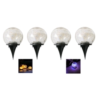 2Pcs Outdoor Solar Waterproof Lamp Crack Ball Lamp, Ground Landscape Decoration LED Light Decoration(Warm White) Easy Install