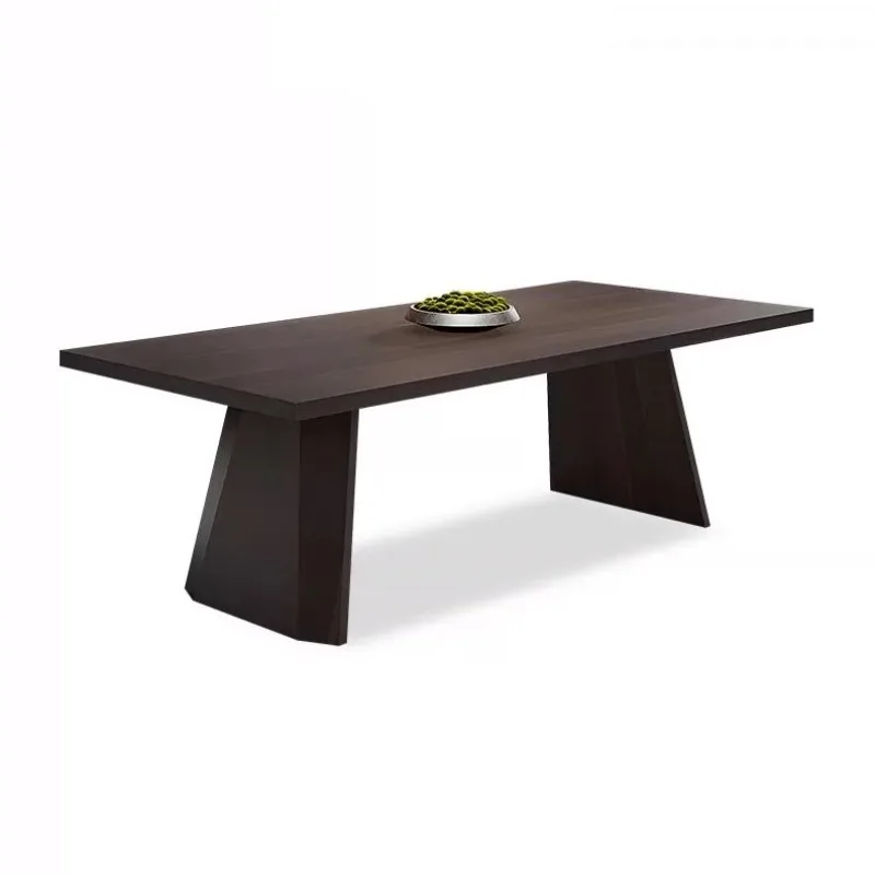 

Log Italian minimalist meal simple modern rectangular household table light luxury solid wood meeting office long table desk