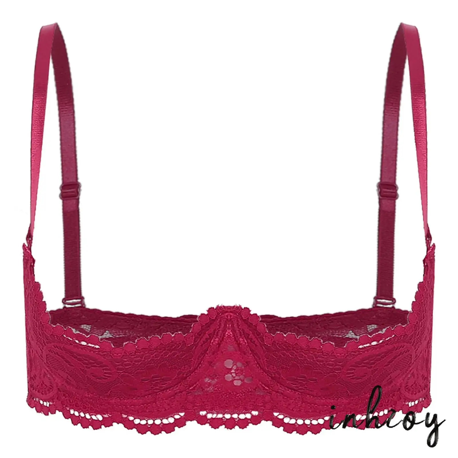 

Женский кружевной бюстгальтер пуш-ап с цветочным принтом, нижнее белье 1/4 чашки, регулируемые бретельки на косточках, бюстгальтер без косточек, балконет, ночное белье для свиданий