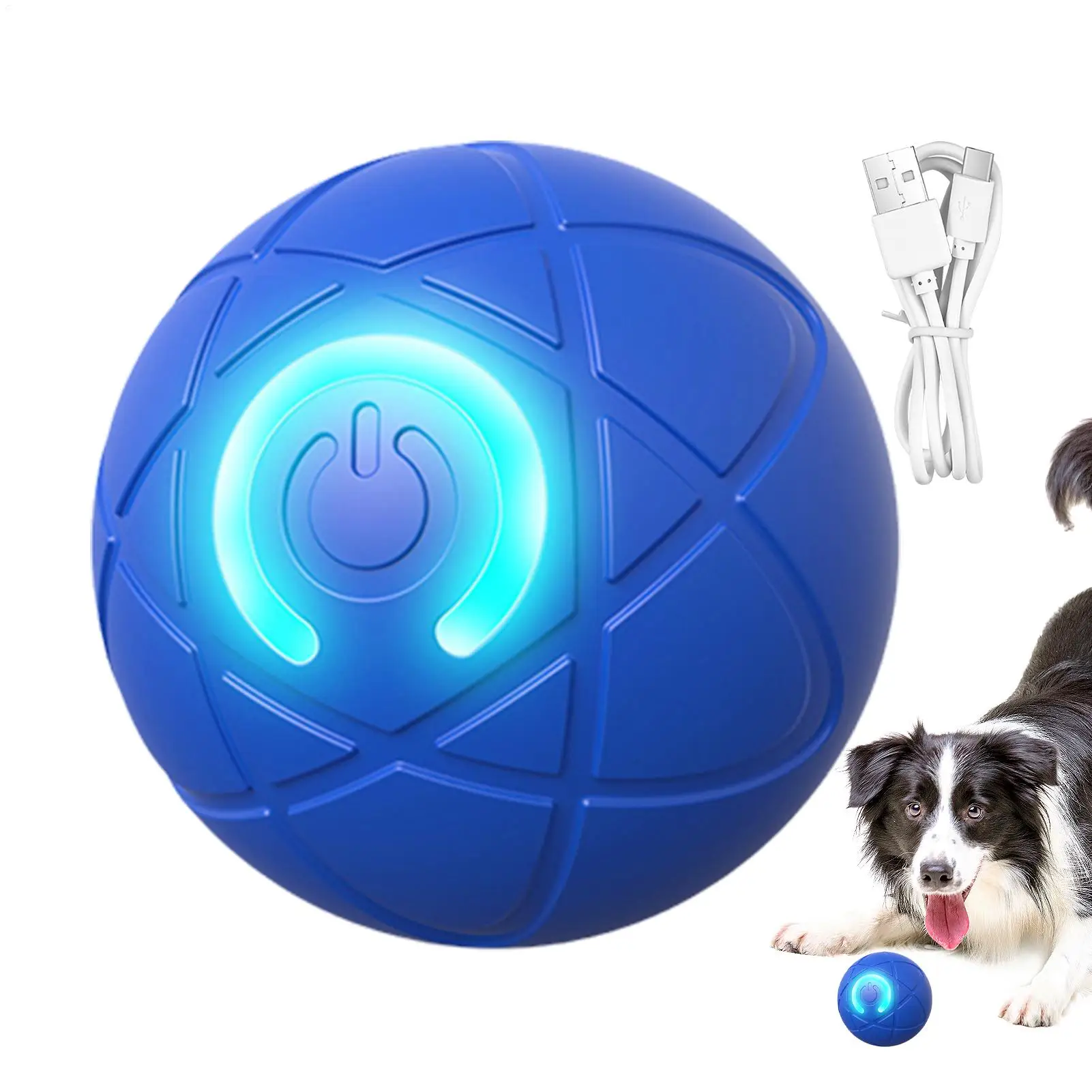 Intelligentes Interaktives Hundespielzeug für Starke Kauer Selbstbewegender Interaktiver Hundeball Automatisch Vibrierendes Spielzeug
