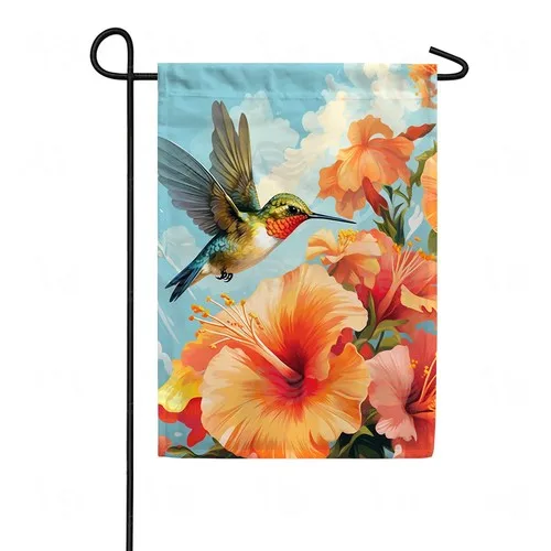 Hummingbird Amongst Hibiscus Flag Graden Flag UUI GGX