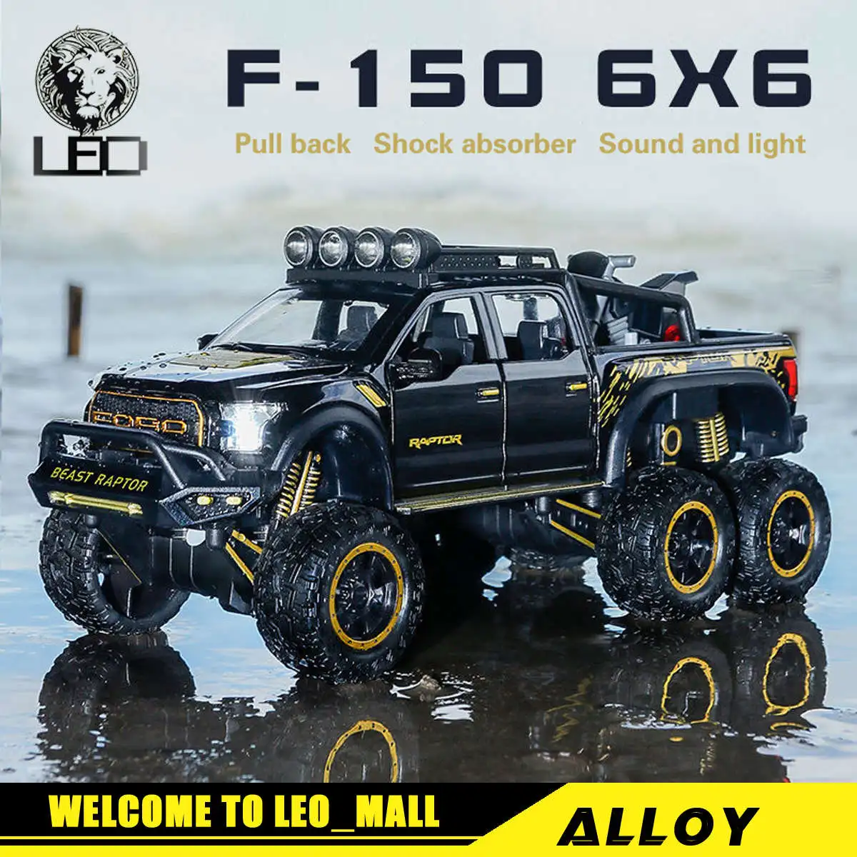 

(Boxed) 128 Spray Ford Raptor F150 Pickup Alloy Off-Road Vehicle study office decoration Kids Toys garage kit figure boys girls