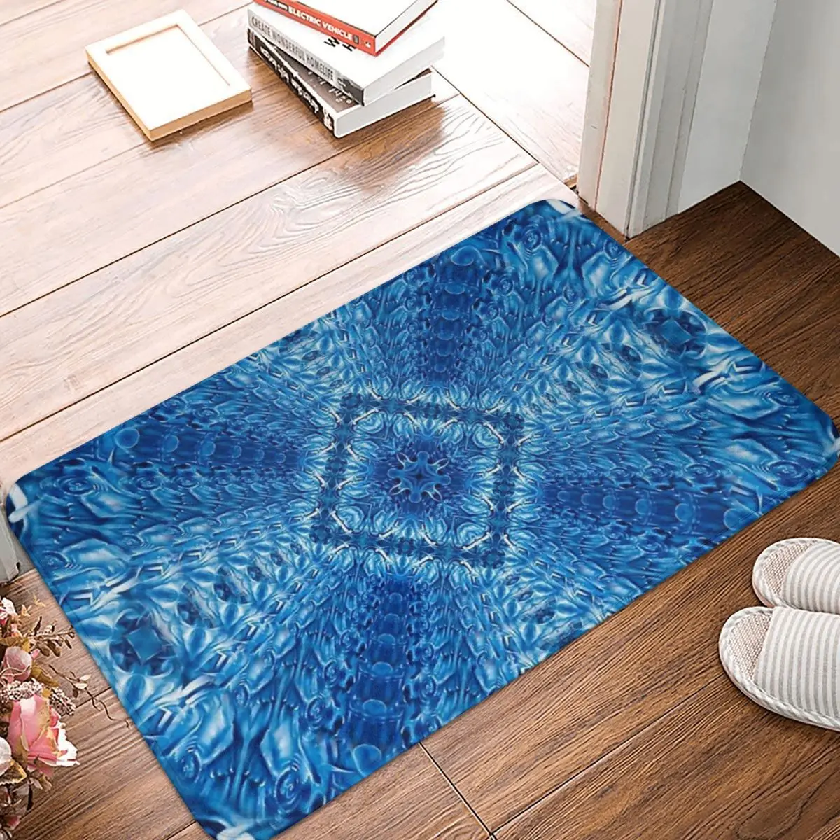 

Velvet Splash Bloom Blue Ocean 40x60cm Carpet Polyester Floor Mats Trendy Anti-Slip Carpets