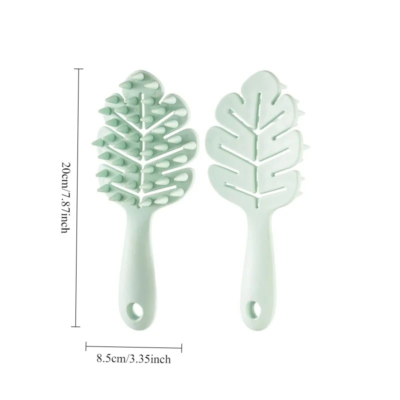 الجوف خارج مشط الشعر مكافحة ساكنة تدليك فروة الرأس أمشاط سيليكون الشامبو فرشاة ورقة الخشنة الأسنان الرطب الجاف مشط أدوات فك تشابك الشعر