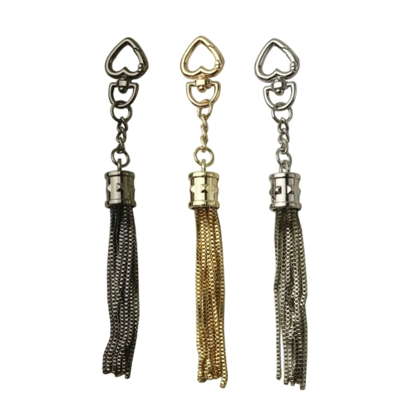 X7XC 15cm Metal Keychain Tassels Ornament Practical Luggage Accessories Fashion Bag Charm for Travel and Daily Use