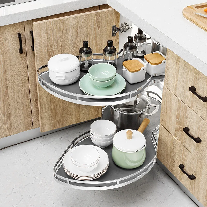 Kitchen Corner Pull Basket Cabinet Corner Rotating Basket Kitchen Cabinet Drawer Type Small Monster Corner Cabinet Storage Rack