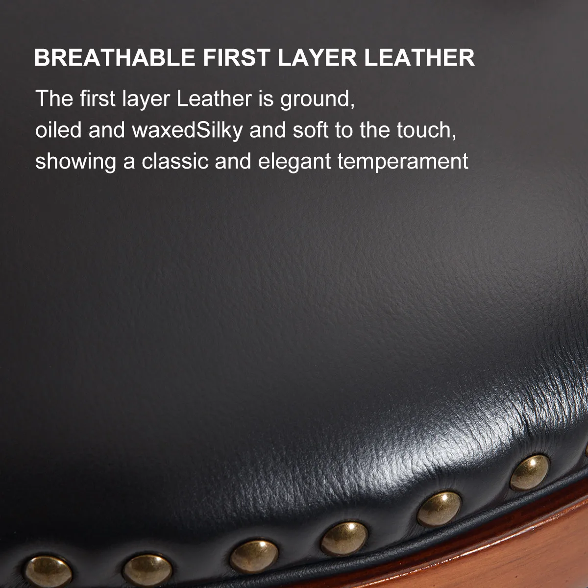 Leather Wooden Bar Stools, 360 Degree Swivel Bar Chair with Backs,Bar height Couner Height Barstools for Home Kitchen