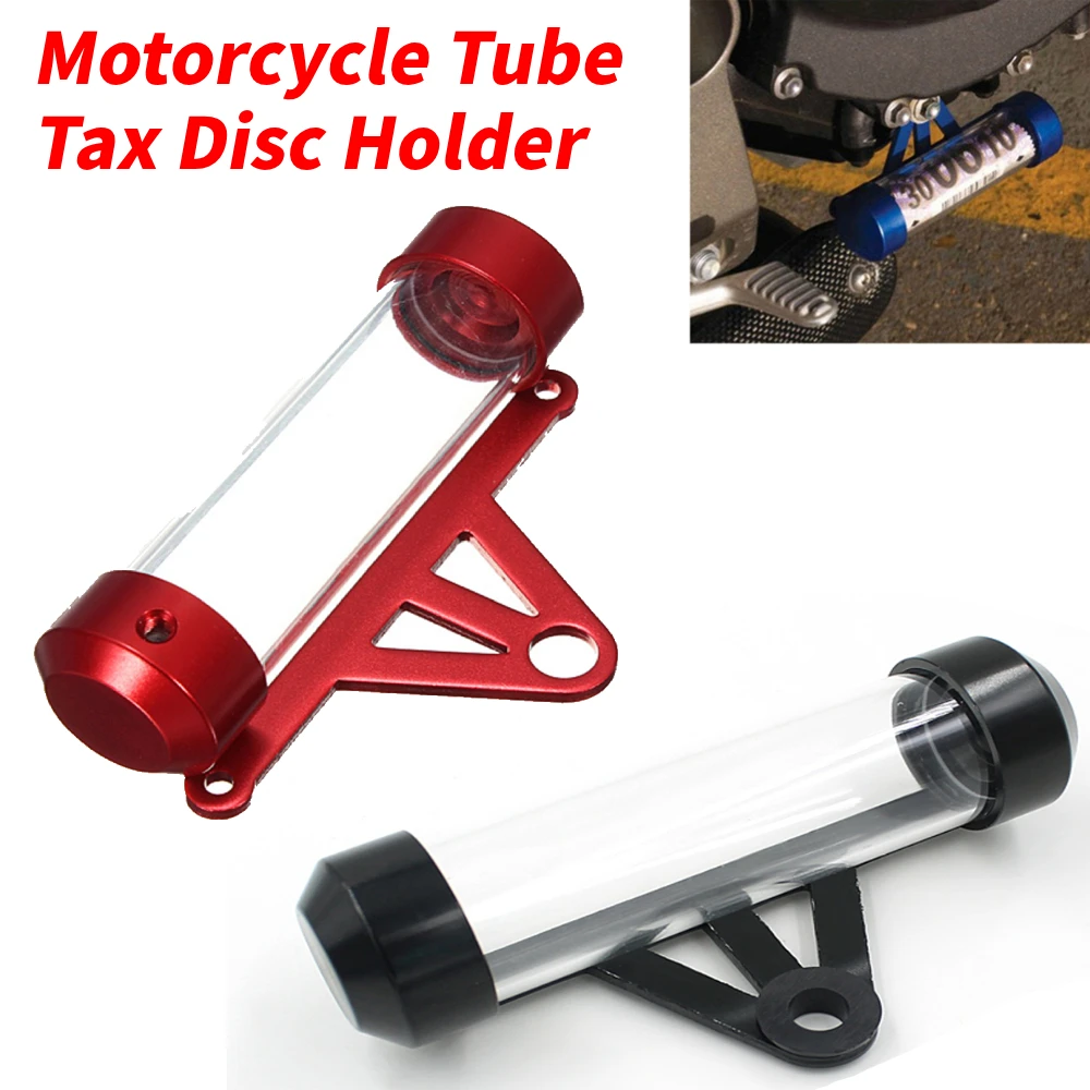 Motorcycle Secure Tube Tax Disc Holder Universal Motorbike Tax Disc Tube Cylindrical Holder Frame Waterproof with Screwdriver