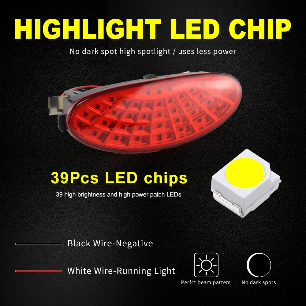 1 unidad de lámpara LED de advertencia de parada trasera de alto nivel, tercera luz de alerón de freno para Peugeot 206 CC SW GTi 2002-2006, accesorios OEM # :6351K5