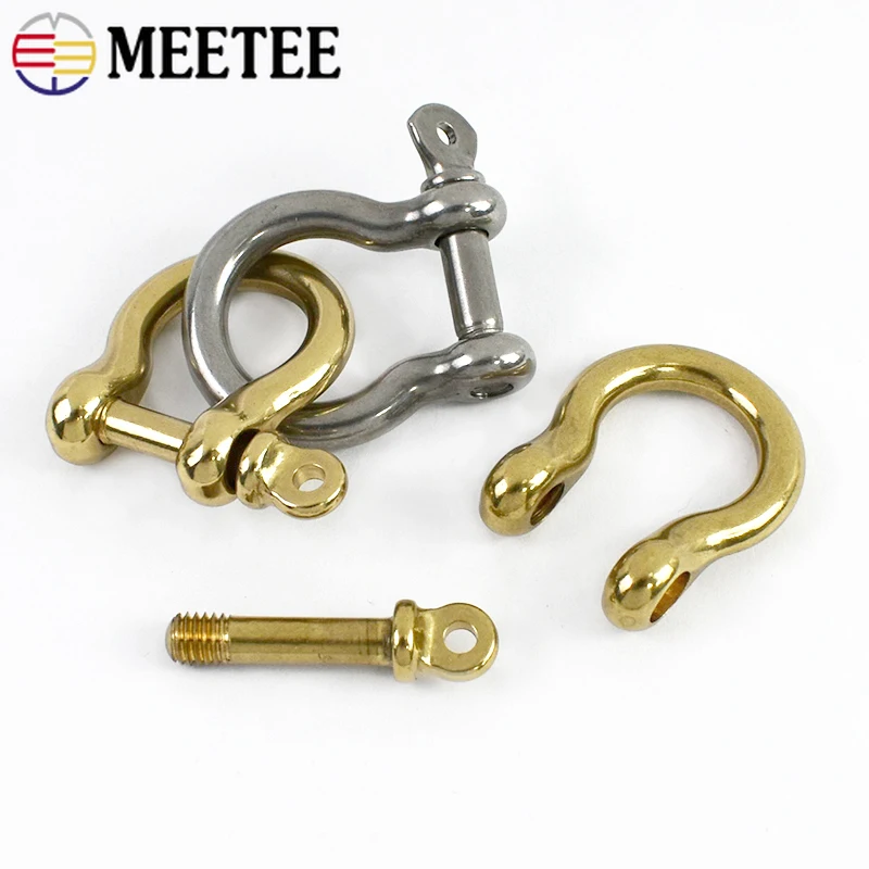2/4/5Pcs 6-10mm Solid Brass Horseshoe Buckle Detachable Metal D Ring Clasp Copper Hook Buckles Keyring Fastener DIY Accessories 3