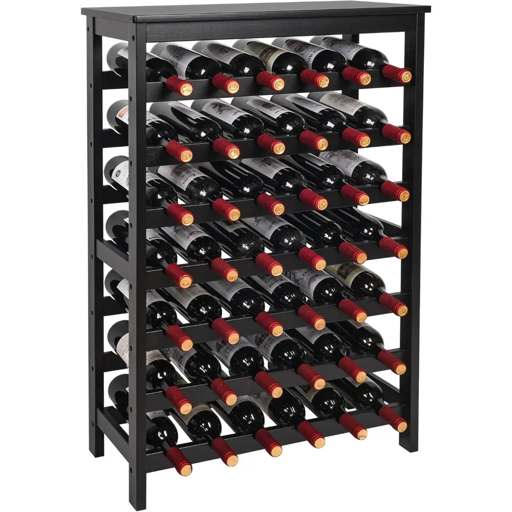 

VASMIA 42 Bottles Bamboo Wine Rack,7-Tier Wine Rack Freestanding Floor with Table Top, Wine Storage Shelf for Kitchen Dining Roo