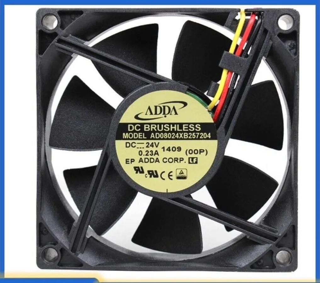 For ADDA AD08024XB257204 24V 0.23A 8025 3-Wire Inverter Cooling Fan