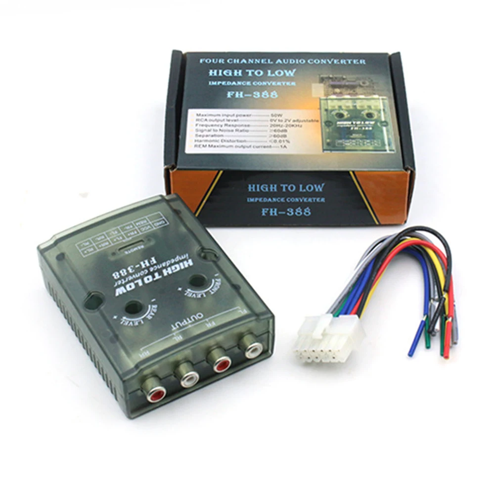 PH388 Car Audio Four Channel High to Low Audio Converter for Most Cars with Accurate Parameter Design and for bass Boost