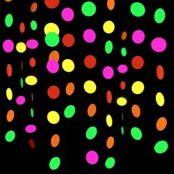 1Packx3M 5Colour Neon Paper Glow Banner Hanging Decorations, Glow In The Dark GLOW Party Banner Black Light Reactive Paper Garl