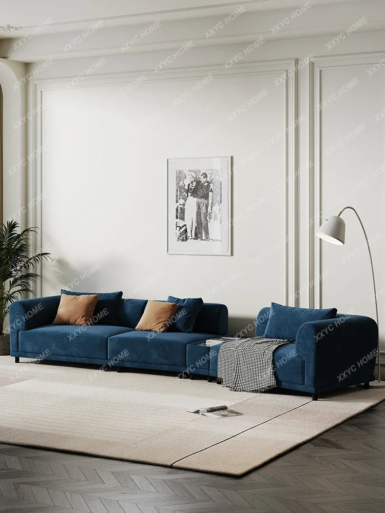 Simple Modern Living Room Flannel Sofa Creative Large and Small Apartment Type Villa Fabric Sofa Combination