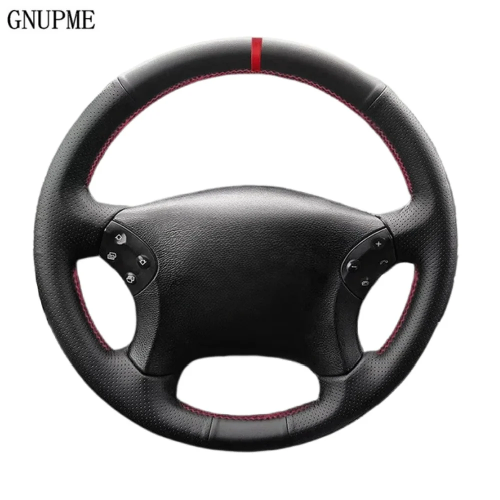Car Steering Wheel Cover Leather Hand Braid On Steering Wheel For Mercedes Benz C Class W203 2001 2002 2003 2004 2005 2006 2007