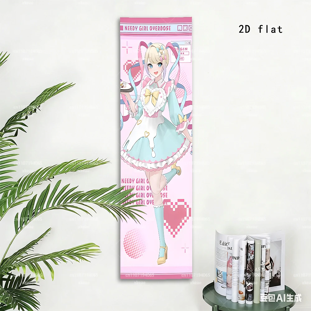 Needy Girl Overdose KAngel Tapestry, Ame-chan Maid Outfit Wall Art, Pink Pastel Vertical Room Decor for Fans