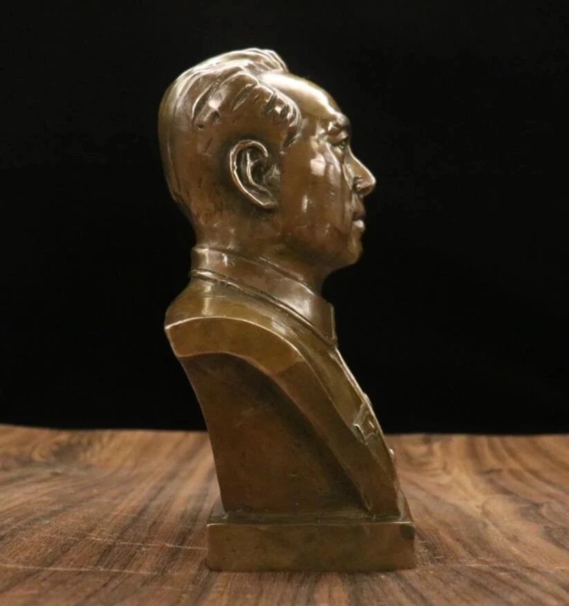 Archaize Brass Zhou Enlai Bust Household Decoration Crafts Statue