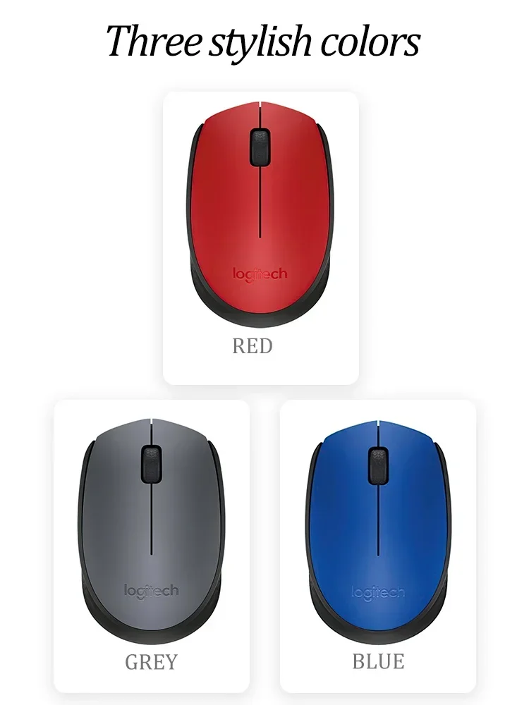 

Logitech M170/M171 Wireless Mouse - Gaming Office Desktop Computer Compatible Portable with Comfortable Anti-Slip Feature