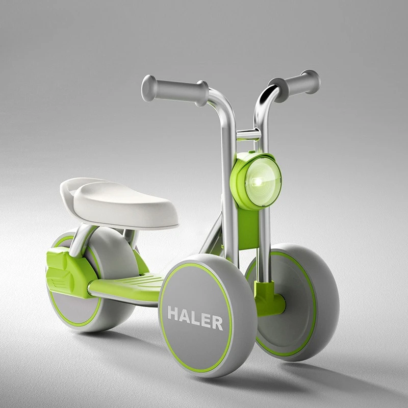 Glow-in-Dark driewielige scooter voor kinderen, versterkt stalen frame, anti-valfiets met lage midden, brede banden, nachtveiligheidstrainingscyclus