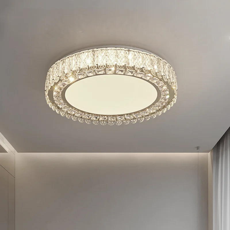 Postmodern Luxury Crystal Lustre LED Ceiling Lights Bedroom Living Room Villa Hotel Restaurant Interior Rotundity Lamps Fixtures