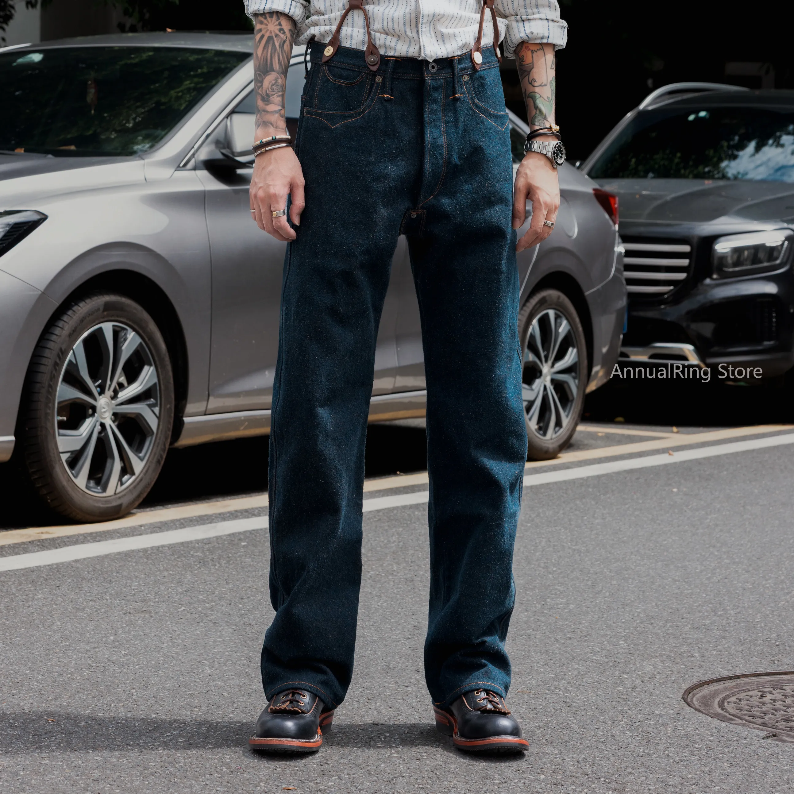 Red Tornado 10th Anniversary Double-Dyed Jeans Kakishibu Persimmon Dyed Selvedge Denim Pants Straight Fit