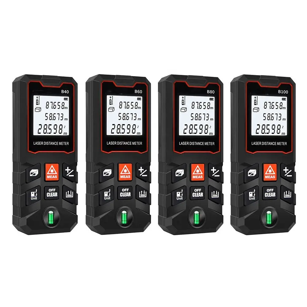

Industrial 100m/80m Laser Distance Meter with Rangefinder & Measurement Tape