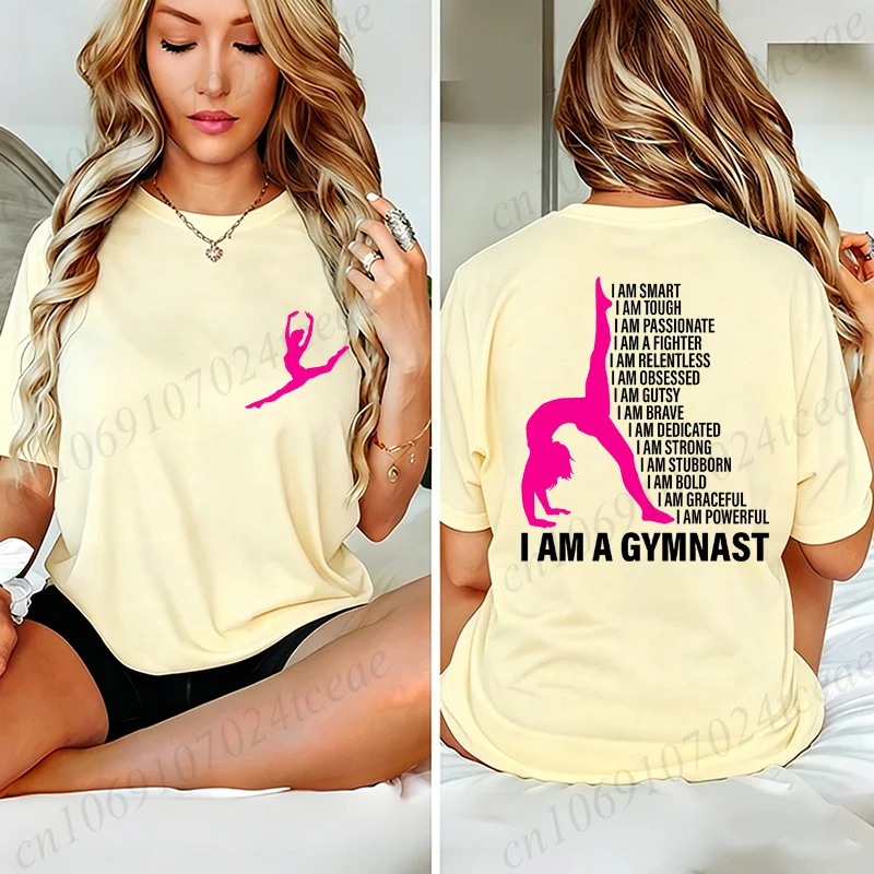 Personalized Gymnastics T-Shirts for Women Girls Gymnast Tee Shirts Fashion Tees Tops Hip Hop Streetwear Youth & Adult Sizes
