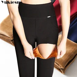 winter thick warm fleece high waist Women's Capris pencil pants for women skinny leggings woman trousers clothe S-6XL