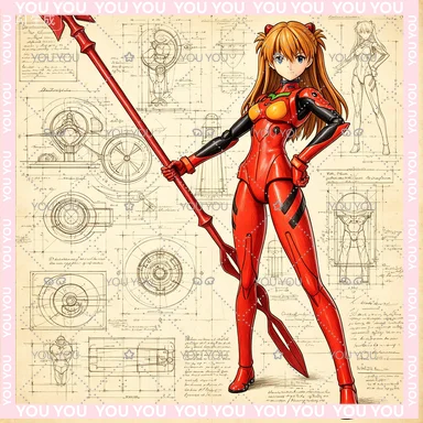 

BANDAI 30MP Rebuild of Evangelion Asuka Langley Soryu (Plug Suit Ver.) Anime Action Figures Assembly Model Collection Toy