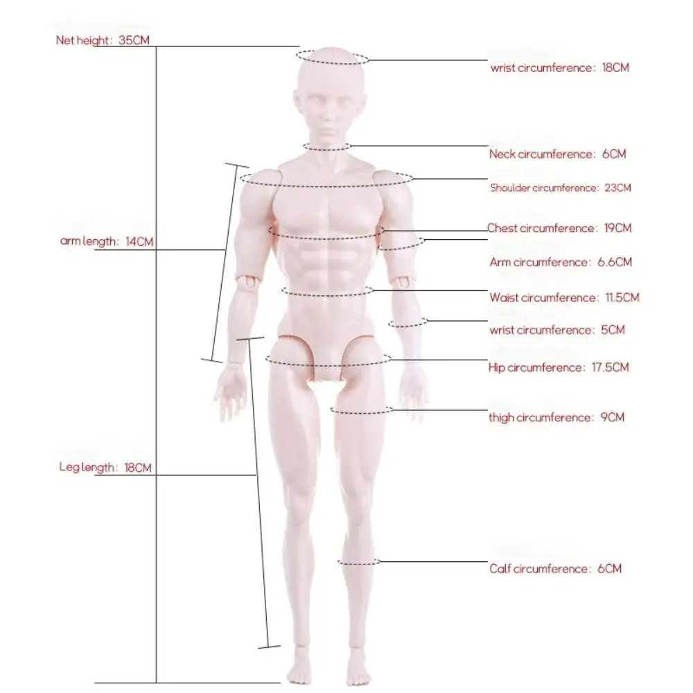 إكسسوارات دمي 35 سنتيمتر دمية صبي رئيس الجلد الأبيض الذكور الجسم 13.78 بوصة رجل الدمى 1/6 BJD الصبي الجسم للأطفال هدايا عيد ميلاد #3