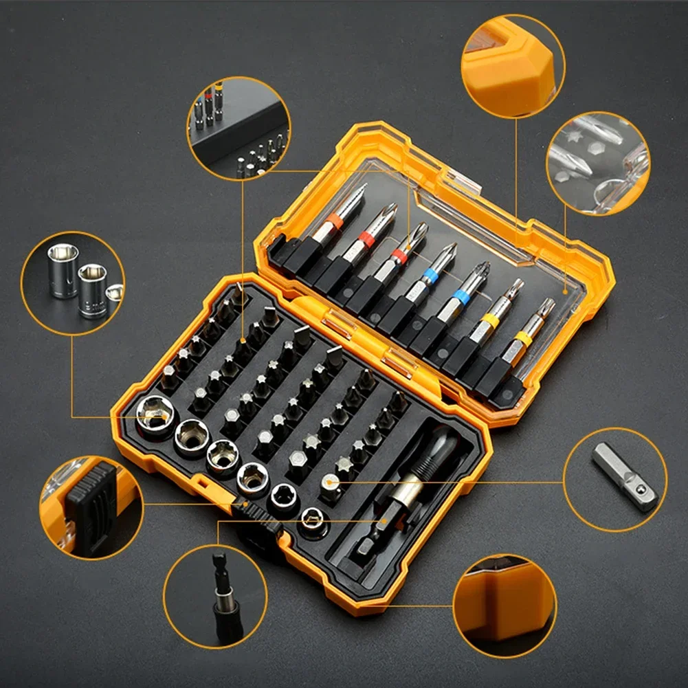 50pcs Screwdriver Bit Set Magnetic Hex Torx Bits With Storage Case Electric Screwdriver Socket Adapter For Home Repair Tool