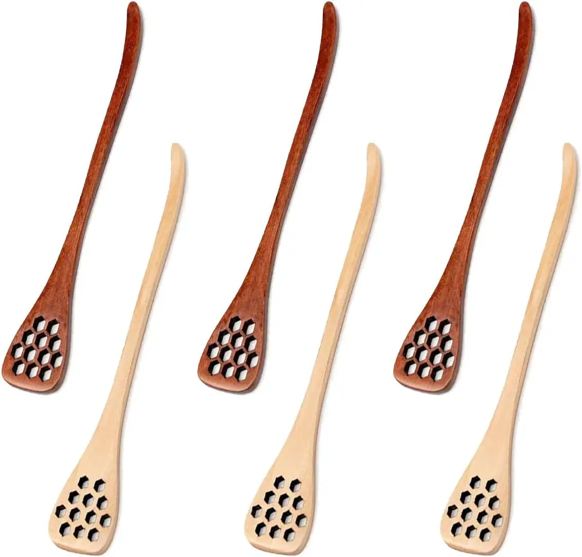 

6pcs Coffee Stirring Spoons Honey Sticks for Tea Wooden Dipper Stirrer Server Mixing Stick Spoon Kitchen 7.87Inch Wedding Party