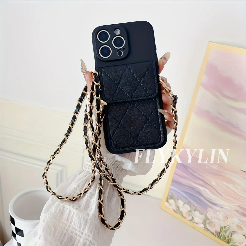 For Samsung A10S A10 A02S For Samsung Note 20 Ultra 20 10 Pro 9 Fashion Chain Card Bag With Anti Fall Straight Edge Soft Shell