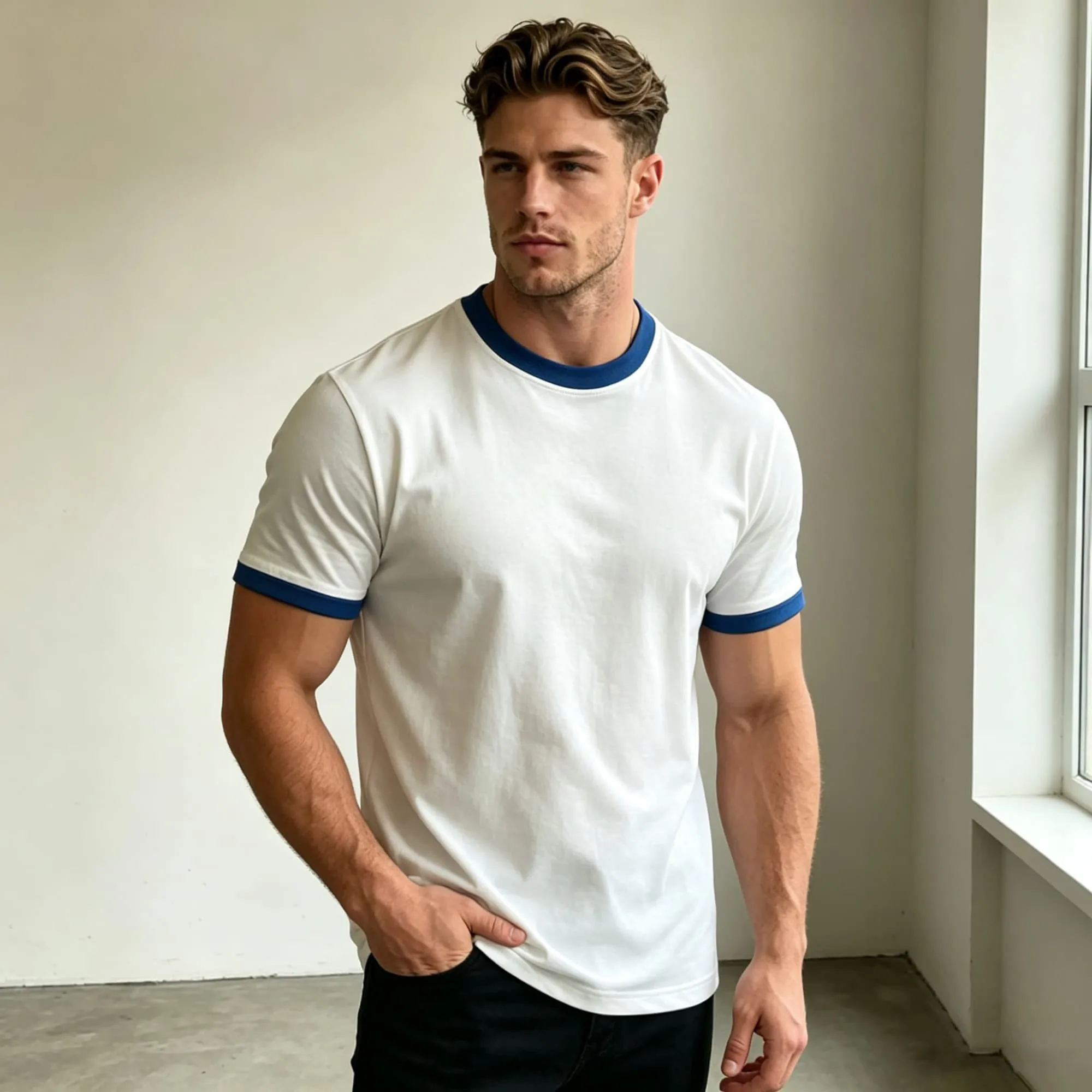 2026 New Classic Color-Block Printed Short-Sleeve T-Shirt, Basic Cut Fits A Variety of Daily Outfit Styles Tee