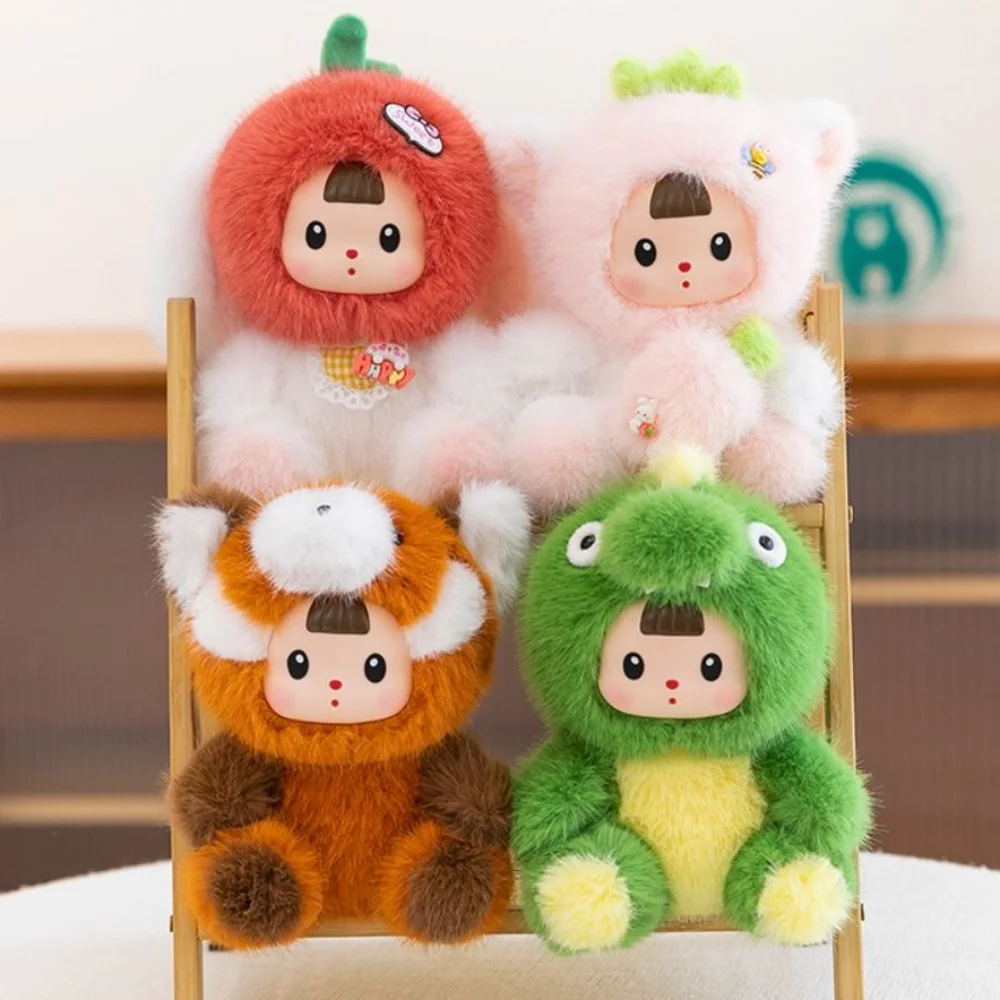 Kleiner Dinosaurier, Tomate, Kaninchen, Plüschtier, Cartoon, weich, kleiner Waschbär, Plüschpuppe, 17 cm, niedliches Tier, Erdbeerkatze, Puppe, Jungen und Mädchen