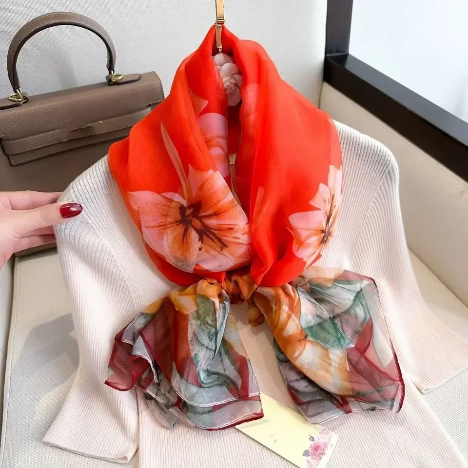 

180*135cm Luxury Brand Summer Female Pareo Beach Scarf Women Sunscreen Outdoor Shawl Wrap Chiffon Soft Large Bandanna Foulard