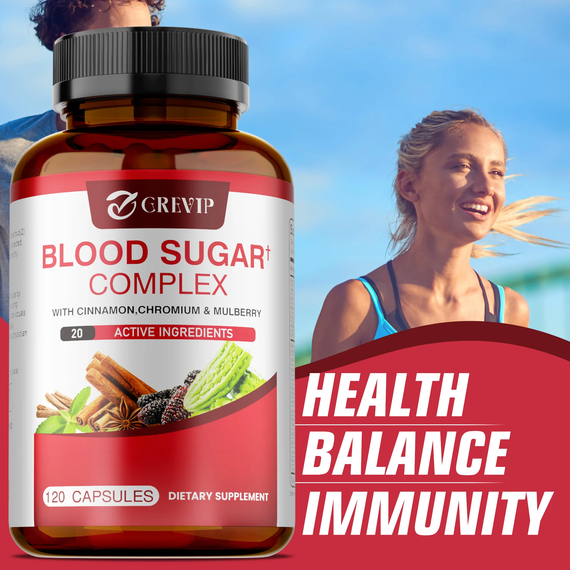 

Blood Sugar Complex Capsule - Blood Circulation, Promotes Heart and Cardiovascular Health, Immune Function, Increases Energy