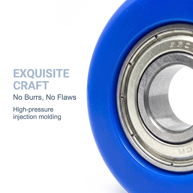 8pcs OD 22mm PU Coated Rollers With 625 Bearing 5x22x9mm PU62522-9 Polyurethane Forming Wheels PU625 Rubber Covered Pulleys