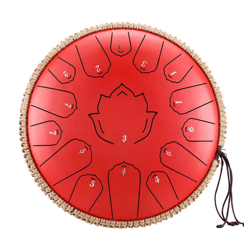 Hluru Music Drum 15 Notes Glucophone Steel Tongue Drum 13 Inch 14 Inch 15 Notes C Tone Yoga Meditation Percussion Instrument