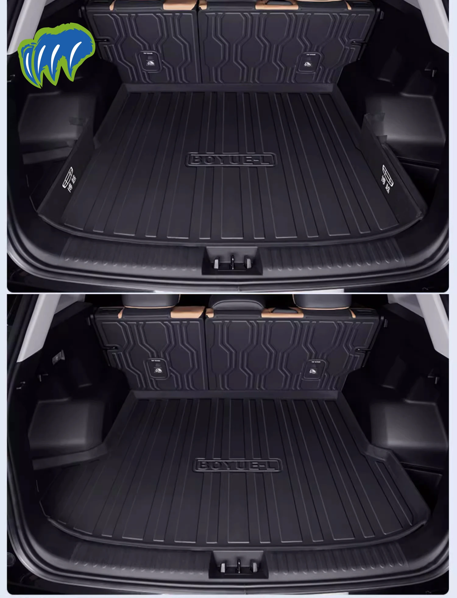 

For Geely Boyue L 2023-2025 Custom Fit TPE Car Trunk Mat Cargo Mat 3D Shape Laser Measured Trunk Liner Chair-back Protection Mat