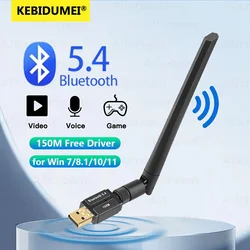 USB Bluetooth 5.4 Receiver Transmitter Free Driver Audio Dongle Bluetooth Adapter for PC Windows 11/10/8.1 Home Mouse Keyboard